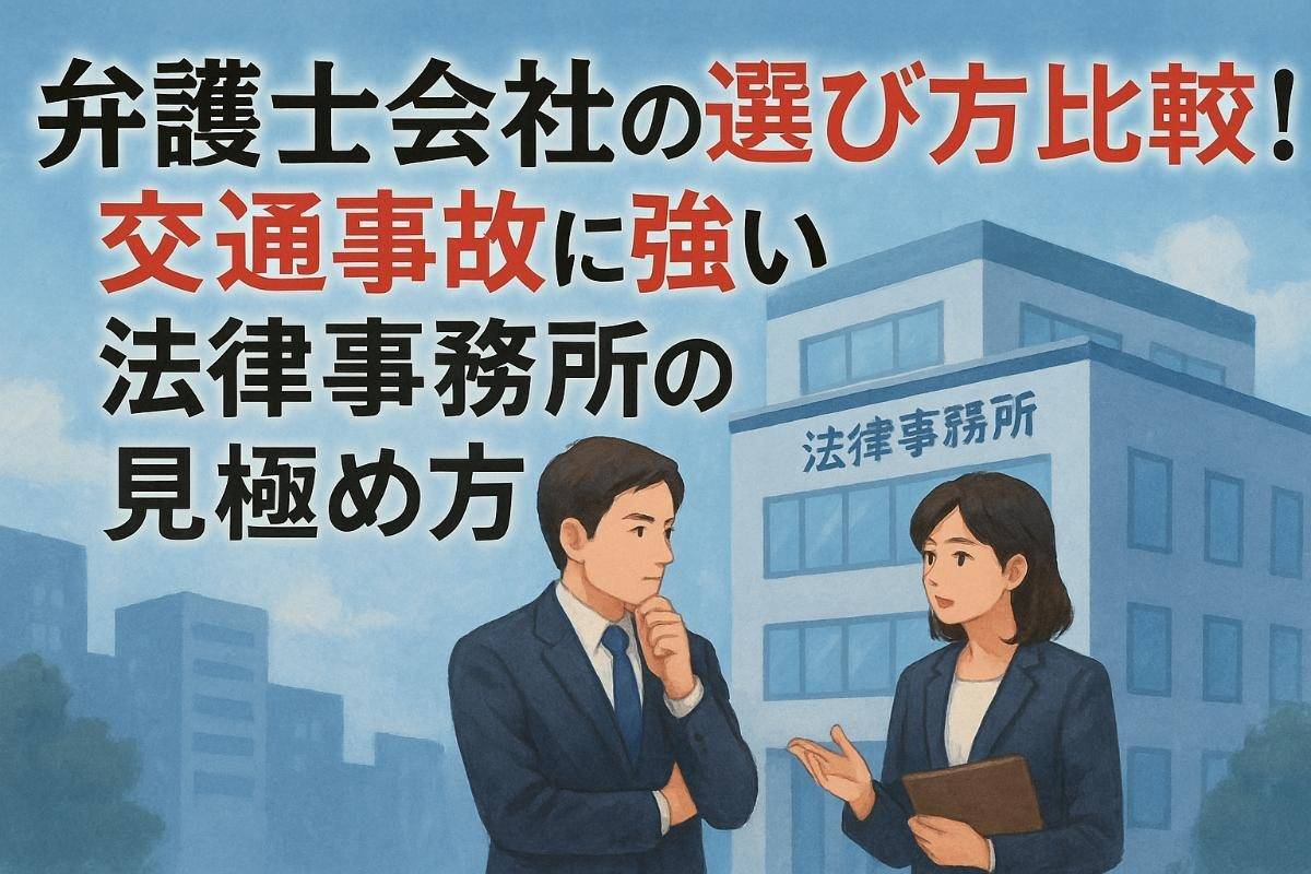 弁護士会社の選び方比較！交通事故に強い法律事務所の見極め方
