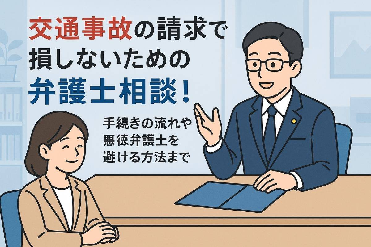 交通事故の請求で損しないための弁護士相談！手続きの流れや悪徳弁護士を避ける方法まで