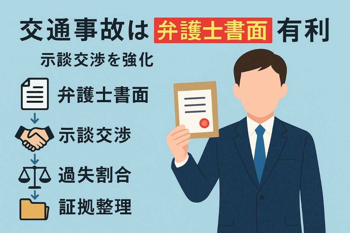 交通事故で不利を避ける！弁護士の書面で示談を有利に
