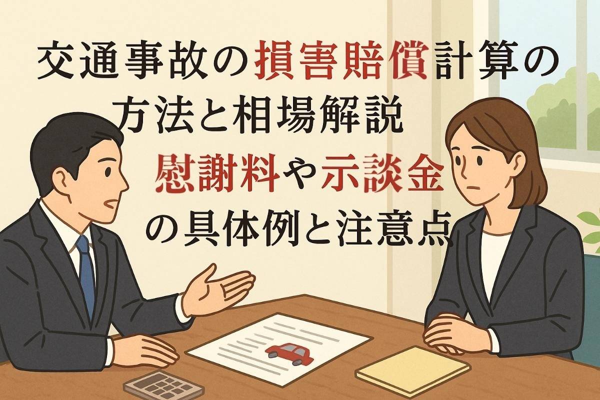 交通事故の損害賠償計算の方法と相場解説｜慰謝料や示談金の具体例と注意点