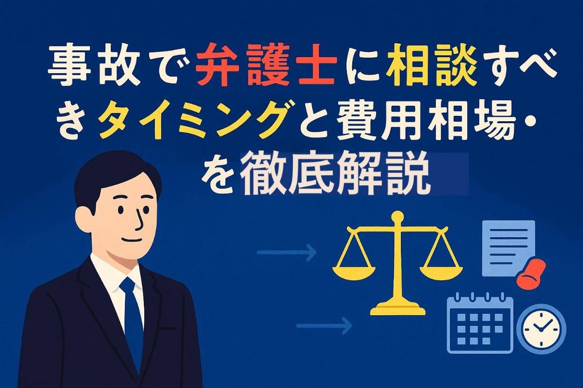 事故で弁護士に相談すべきタイミングと費用相場・選び方を徹底解説