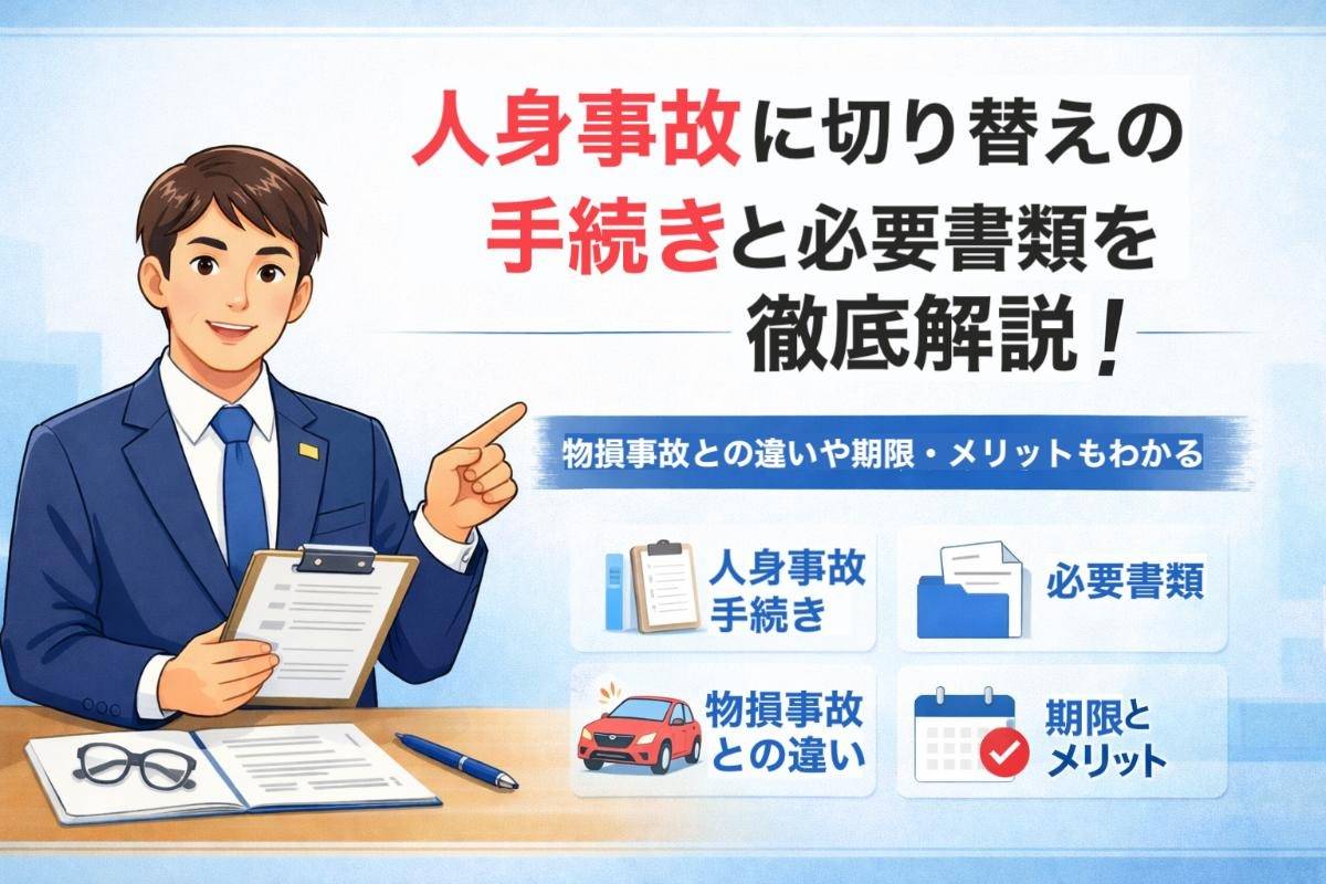 人身事故に切り替えの手続きと必要書類を徹底解説！物損事故との違いや期限・メリットもわかる